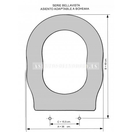 Asiento tapa wc adaptable para el modelo Amadeus de Bellavista.