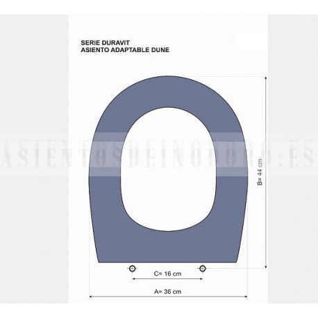 Asiento tapa wc adaptable para el modelo Capri de Bellavista.